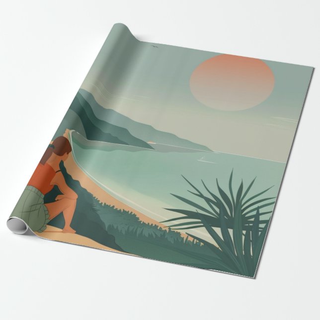 Boho Abstract Landscape (9) Wrapping Paper (Unrolled)