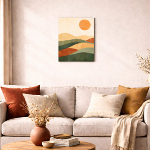 Boho Abstract Landscape Earth Tone Desert Poster