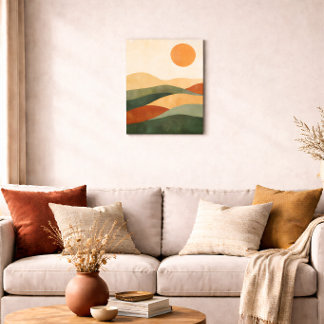 Boho Abstract Landscape Earth Tone Desert Poster