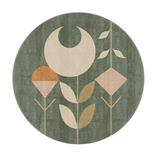 Boho Abstract Lily Cutting Board (Front)