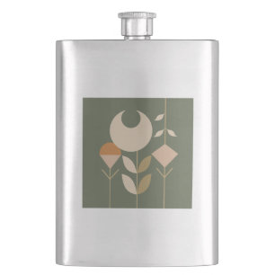 Boho Abstract Lily Hip Flask