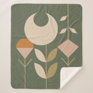 Boho Abstract Lily Sherpa Blanket