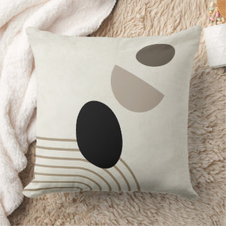 Boho Abstract Mid Century Modern Throw Pillow