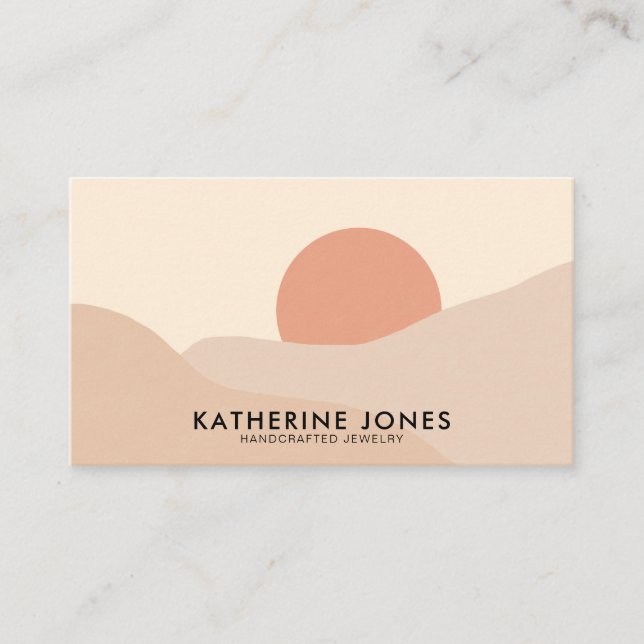 Boho Abstract Modern Minimalist Business Card (Front)