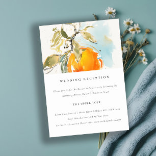 Boho Abstract Orange Garden Wedding Reception Enclosure Card