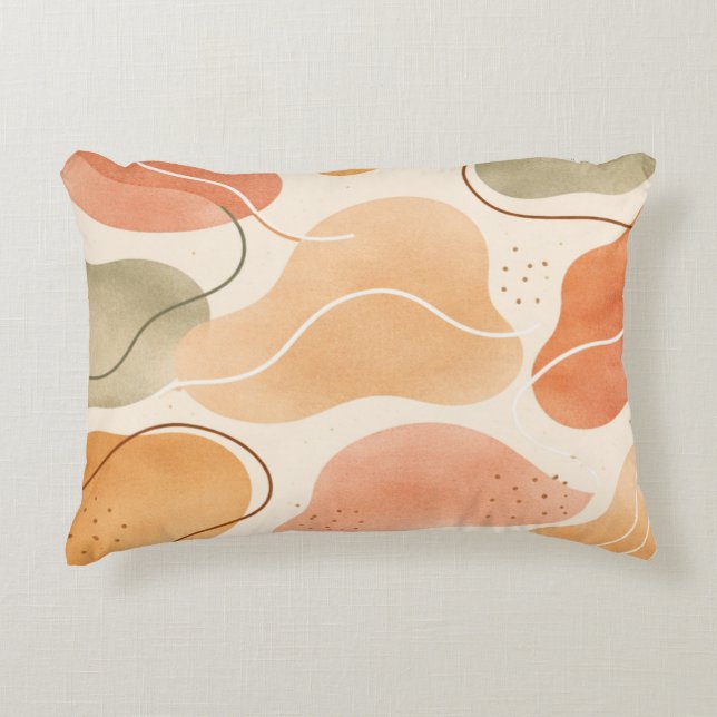 Boho Abstract Organic Shape Pillow - Earthy (Front)