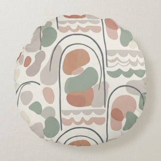 Boho Abstract Organic Shape Pillow - Earthy Terrac