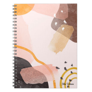 Boho Abstract Pattern Personalized Name Notebook
