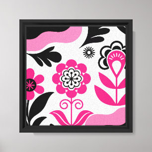Boho Abstract Pink Flower Wall Art