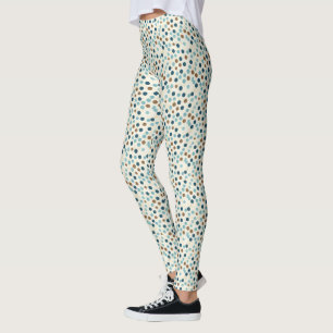 Boho Abstract Polka Dot Pattern  Leggings