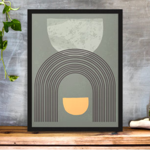 Boho Abstract Rainbow Illustration Design Poster