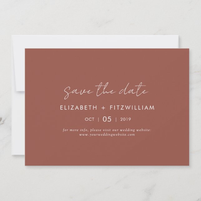 Boho Abstract | Rust Maple Horizontal  Save The Date (Front)