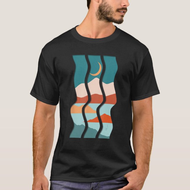 Boho Abstract s Landscape s Subtle Modern Art T-Shirt (Front)