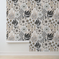 Boho Abstract Shapes Grey & White