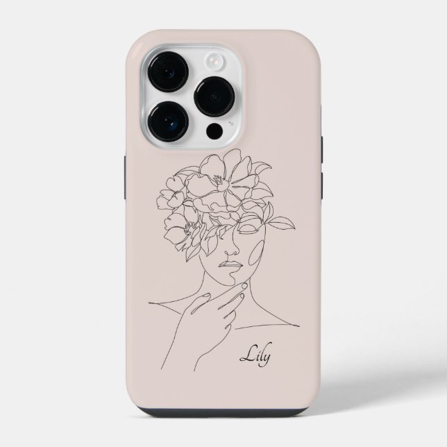 Boho Abstract Simple Line Art, Boho Chic iPhone Case (Back)