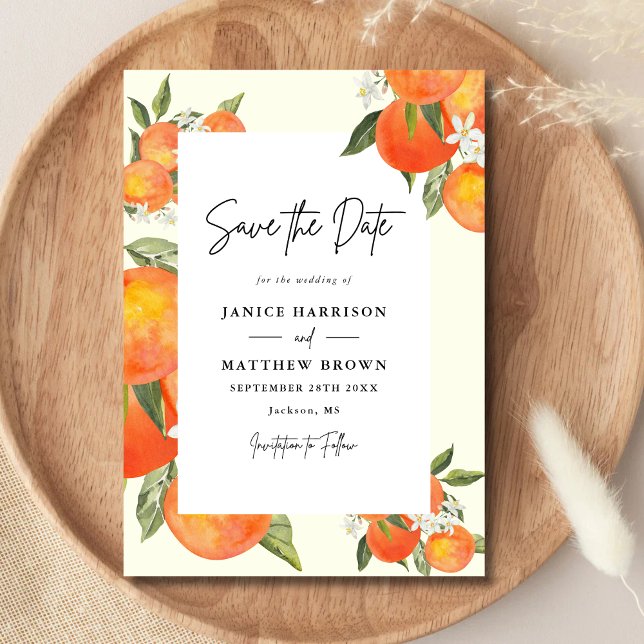 Boho Abstract Sketchy Orange Garden Wedding Save The Date (Boho abstract orange save the date sets a warm, artistic tone for your wedding.)