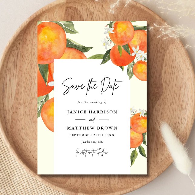 Boho Abstract Sketchy Orange Garden Wedding Save The Date (Boho abstract orange save the date sets a warm, artistic tone for your wedding.)