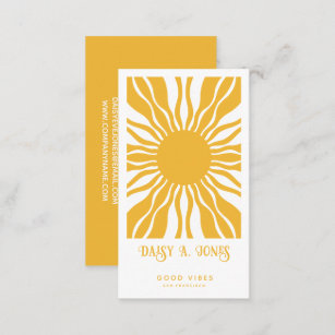 Boho Abstract Sun Rays   Retro Business Card