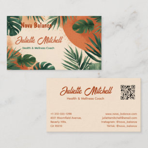 Boho Abstract Terracotta Tropical Business Card