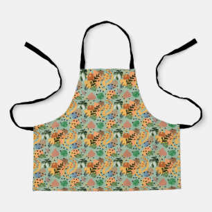 boho abstract tropical pattern -minimal leaf desig apron