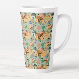 boho abstract tropical pattern -minimal leaf desig latte mug