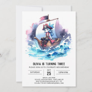 Boho Adorable Pirate Birthday Invitation
