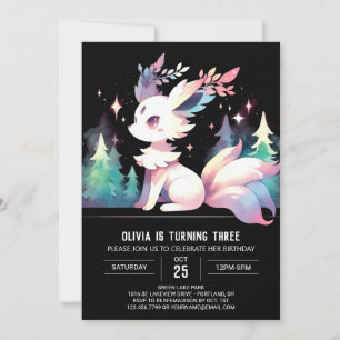 Boho Adorable Wolf Birthday Invitation