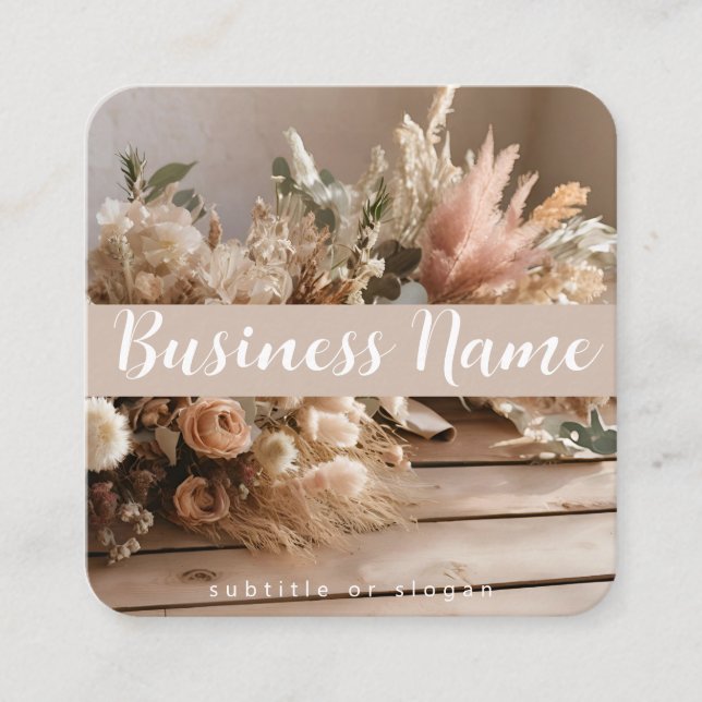 Boho | Aesthetic | Dried Floral | Business Card (Front)