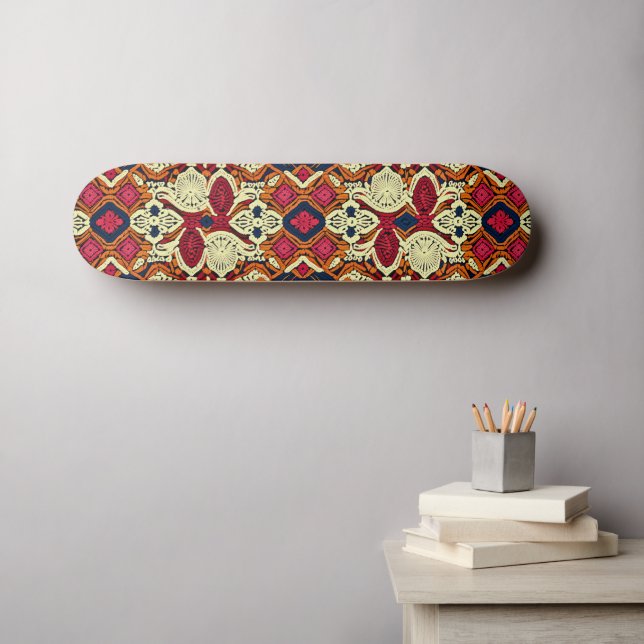 Boho Aesthetic Faux Crochet Wall Art Skateboard (Wall Art (Horz))