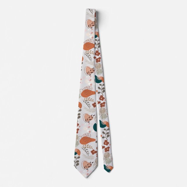 BOHO Aesthetic Pattern A10 Offwhite BG Tie (Front)