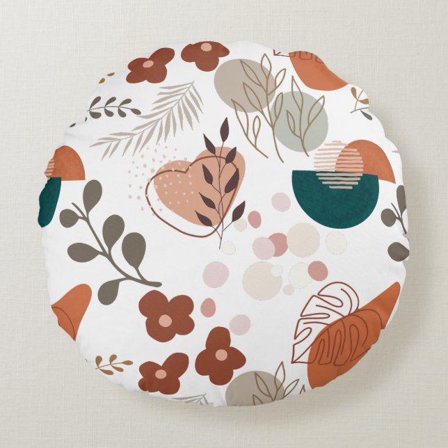 BOHO Aesthetic Pattern A10 Round Cushion (Front)