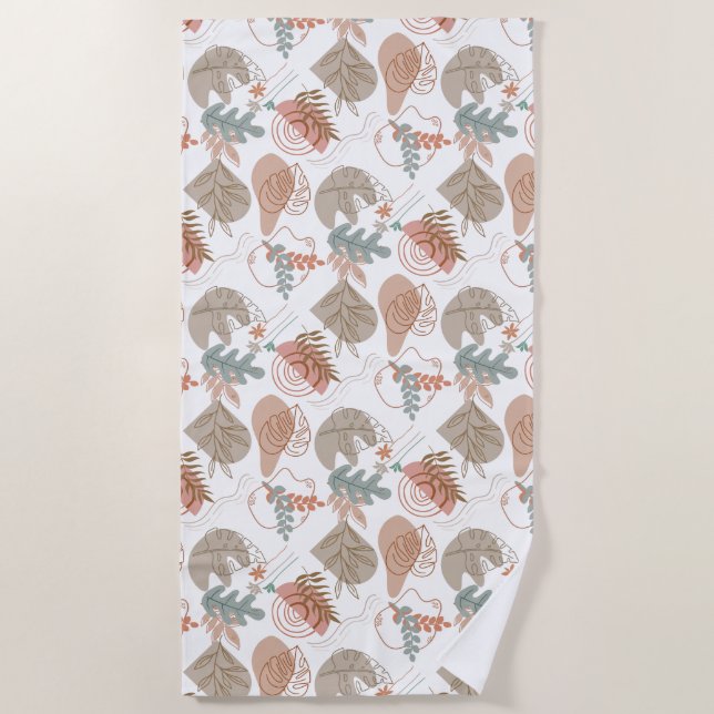 BOHO Aesthetic Pattern A11 Beach Towel (Front)