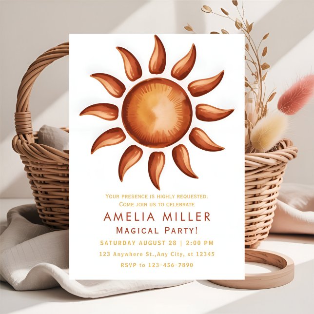 Boho Aesthetic Rainbow Party Invitation (Creator Uploaded)