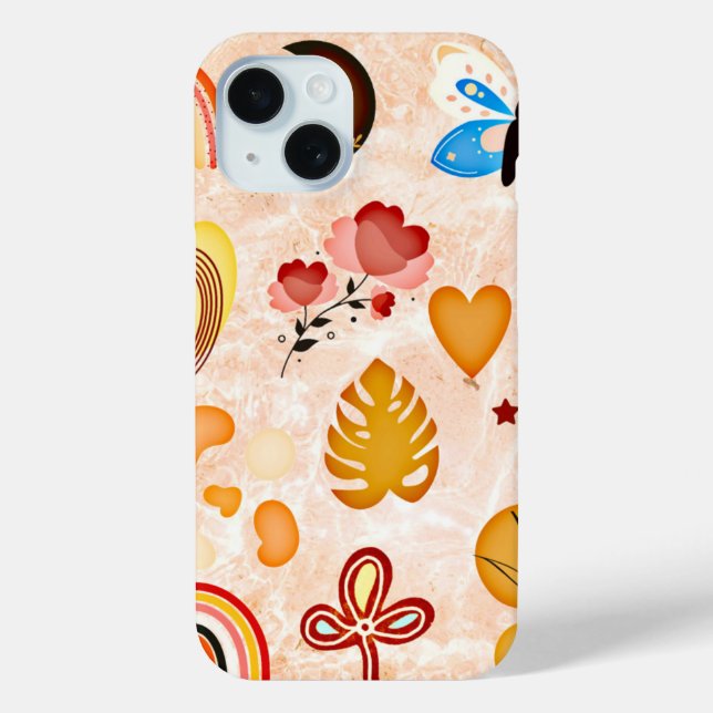 Boho Aesthetic Stickers Collage Phone Case (Back)