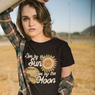 Boho aesthetic sun moon  T-Shirt