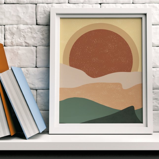 Boho Aesthetic Sunset Modern Art Poster (Creator Uploaded)