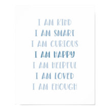 Boho Affirmations Minimalist Kids Quote Art