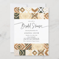 Boho African Tiles Safari Earth Tone Bridal Shower