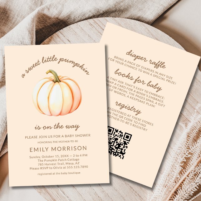 Boho All in One Sweet Little Pumpkin Baby Shower Invitation (Creator Uploaded)