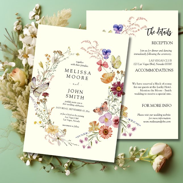 Boho All In One Wedding  Invitation (Creator Uploaded)