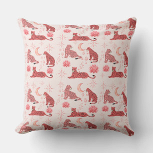 Boho Aloe Moon Throw Pillow