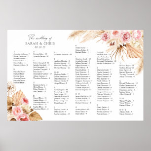 Boho Alphabetical Order Wedding Seating chart