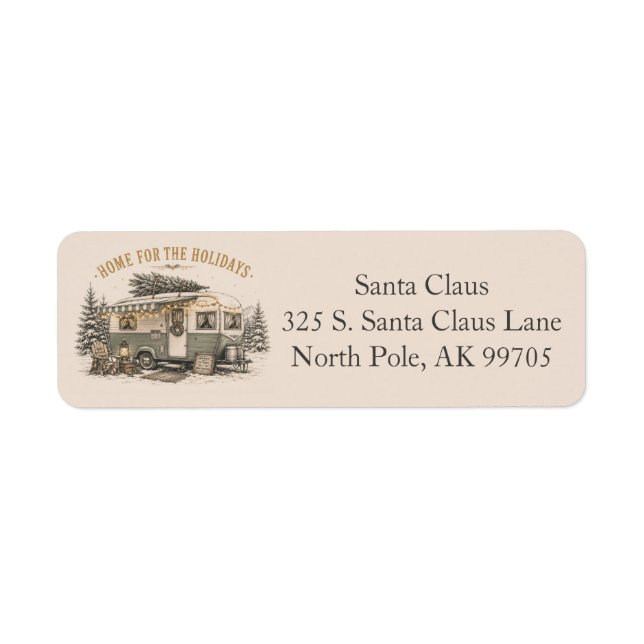Boho Americana Christmas Camper Mail (Front)