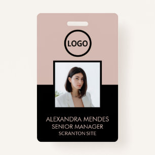 Boho And Black Employee Photo ID Company Security ID Badge