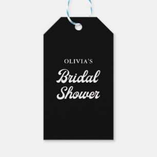 Boho and Retro Black   Bridal Shower  Gift Tags