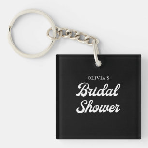 Boho and Retro Black   Bridal Shower  Key Ring