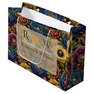 Boho Anemones Aesthetic Beach Wedding Large Gift Bag