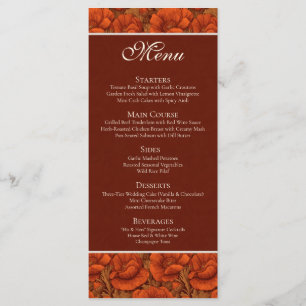 Boho Anemones Themed Autumn Wedding Menu