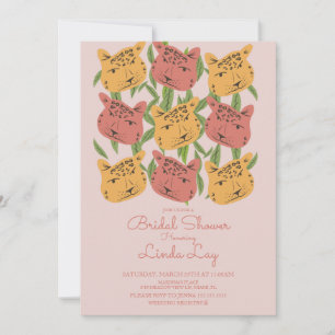 Boho Animal Cat Cheetah Safari Bridal Shower Invitation
