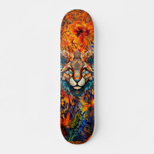 Boho Animal Head & Abstract Art Skateboard Deck